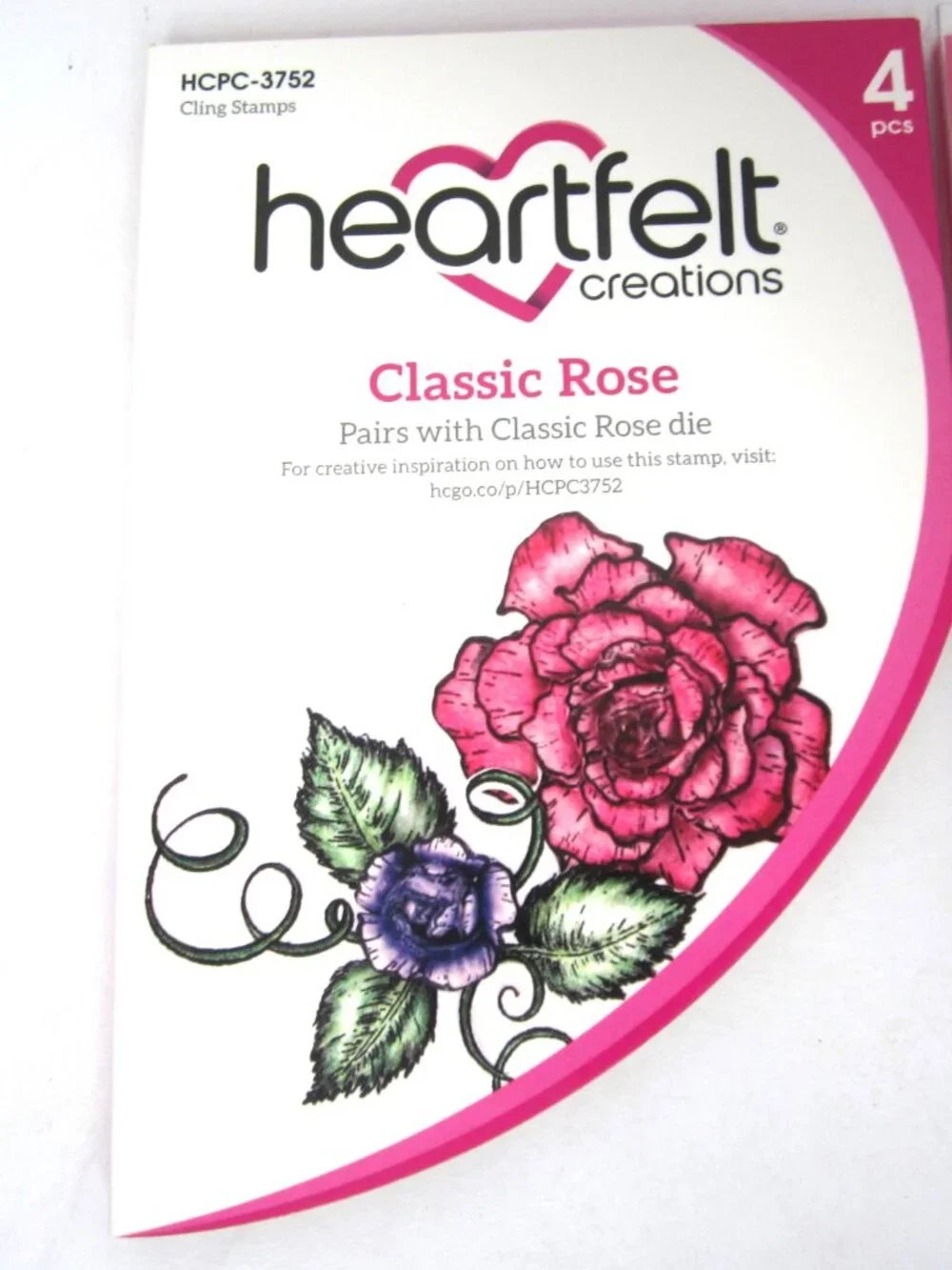 Heartfelt Creations Classic Rose Floral Cling Stamps 4 Pcs Spring Summer